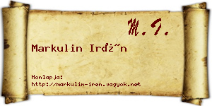 Markulin Irén névjegykártya