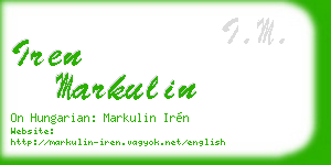 iren markulin business card